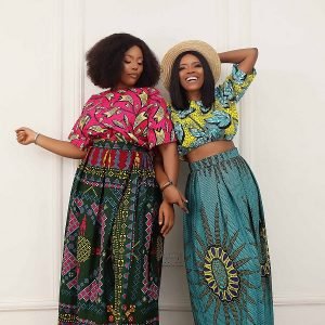 SGTC Mixed Prints Crop Top And Maxi Skirt