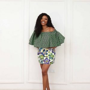 SGTC Mixed Prints Off-The-Shoulder Shift Dress