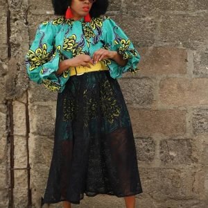 SGTC Shirt Dress With Lace Skirt